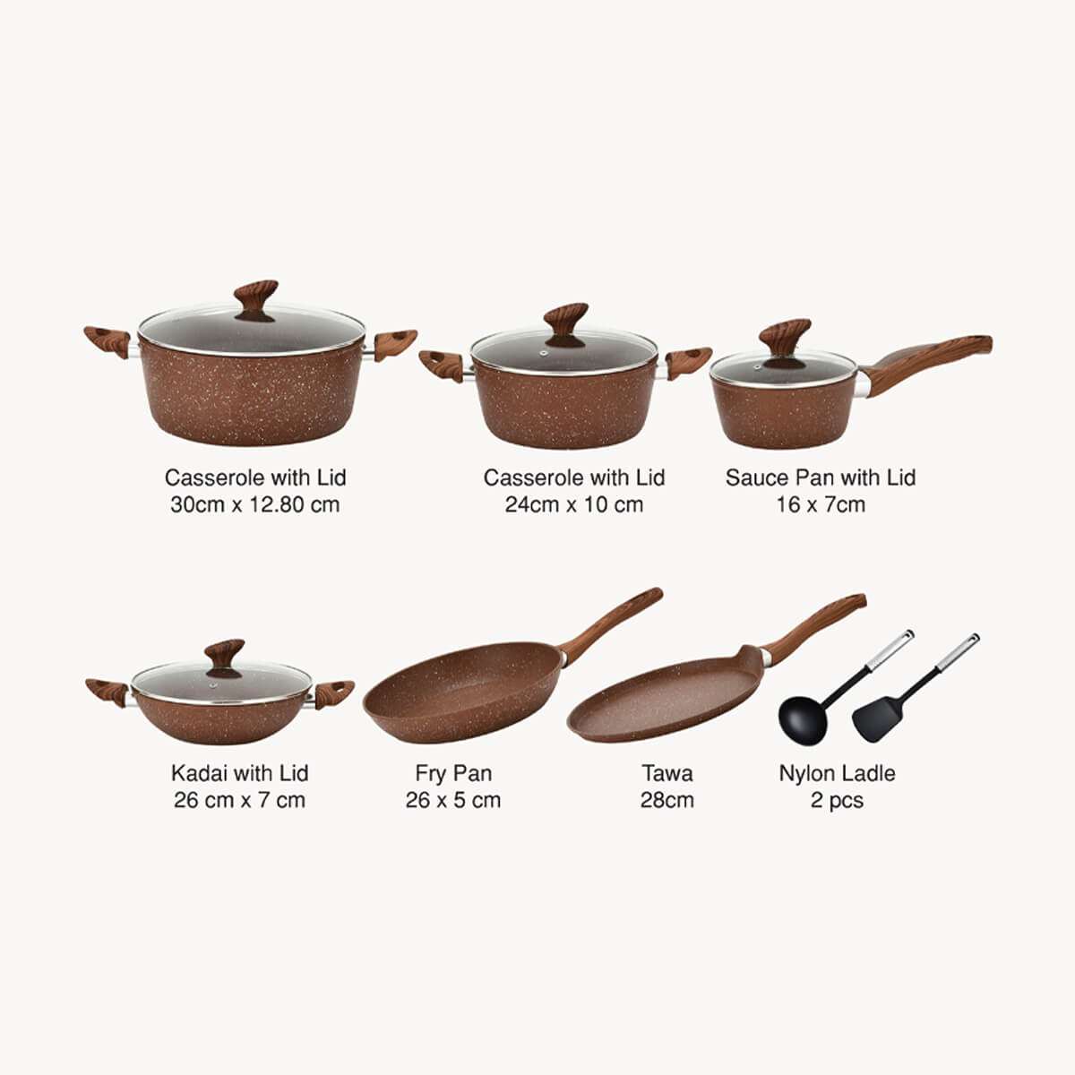 12pcs granite cookware set-includes