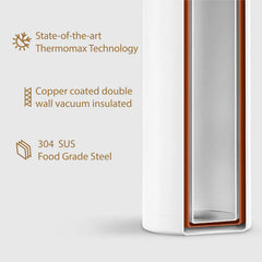 Briiton Flare Cola Stainless Steel Water Bottle | Copper Coated Vacuum Insulation | Powder Coated | Secure Grip | Leakproof Easy Pour Cap | Hot & Cold Thermos | Aqua Hydro