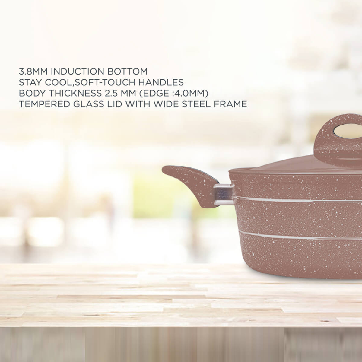 cookware set finishing and product dimensions